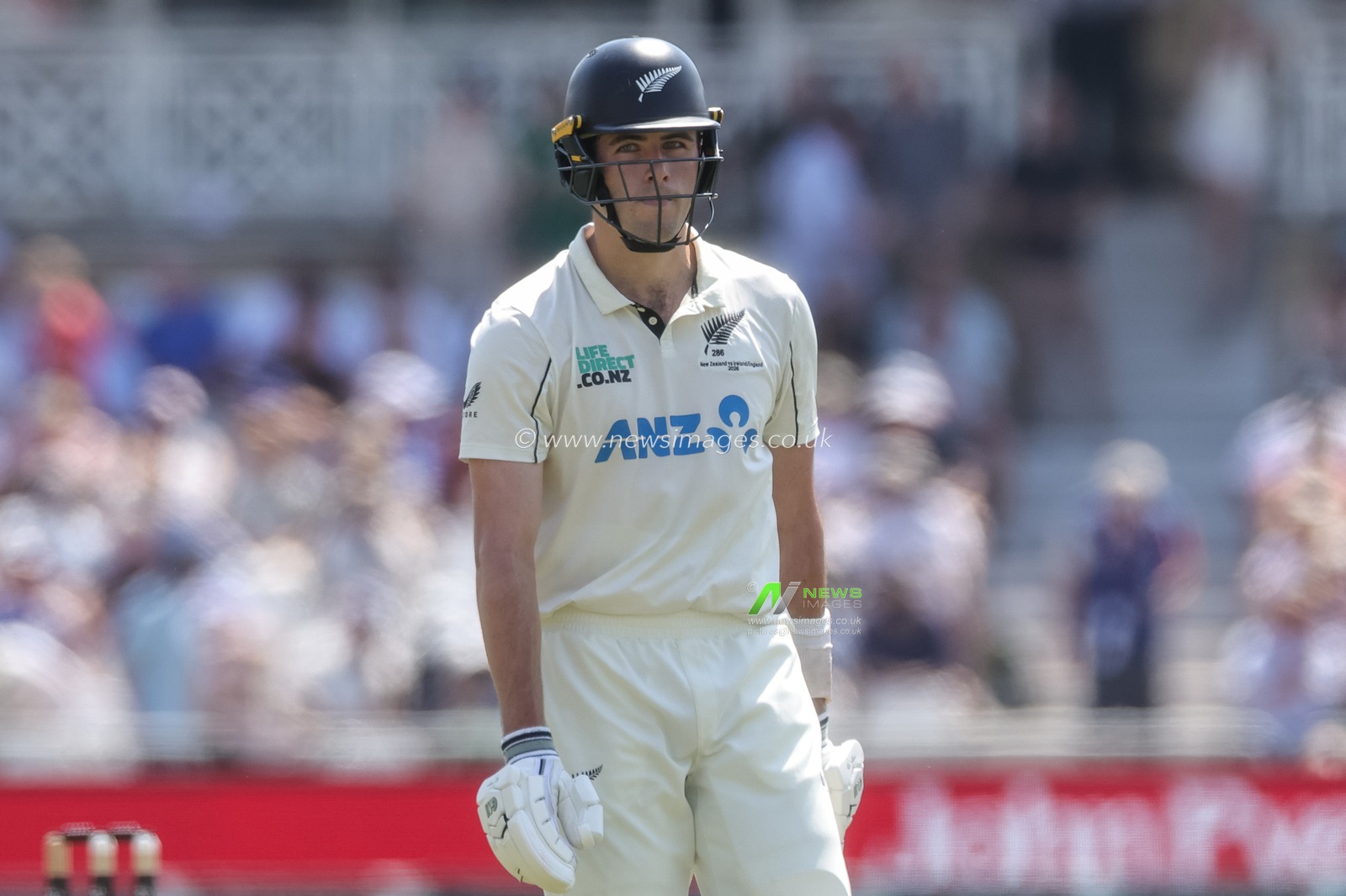 Will O'Rourke of New Zealand leaves the field of play after being dismissed by Stokes during the 3rd Rothesay Test Match Day 2 match England vs New Zealand at Trent Bridge, Nottingham, United Kingdom on 26 June 2026

(Photo by Mark Cosgrove/News Images)
