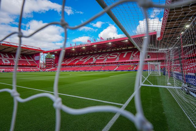 A general view of the Brian Clough stand and pitch during the Premier League match Nottingham Forest vs Tottenham Hotspur at City Ground, Nottingham, United Kingdom on 05 September 2026

(Photo by Maynard Manyowa/News Images)