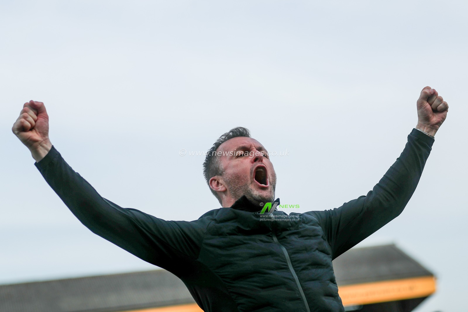 Nathan Jones of Charlton Athletic celebrates after the teams victory following the Sky Bet League 1 match Cambridge United vs Charlton Athletic at Cledara Abbey Stadium, Cambridge, United Kingdom, 12th April 2025

(Photo by Izzy Poles/News Images)