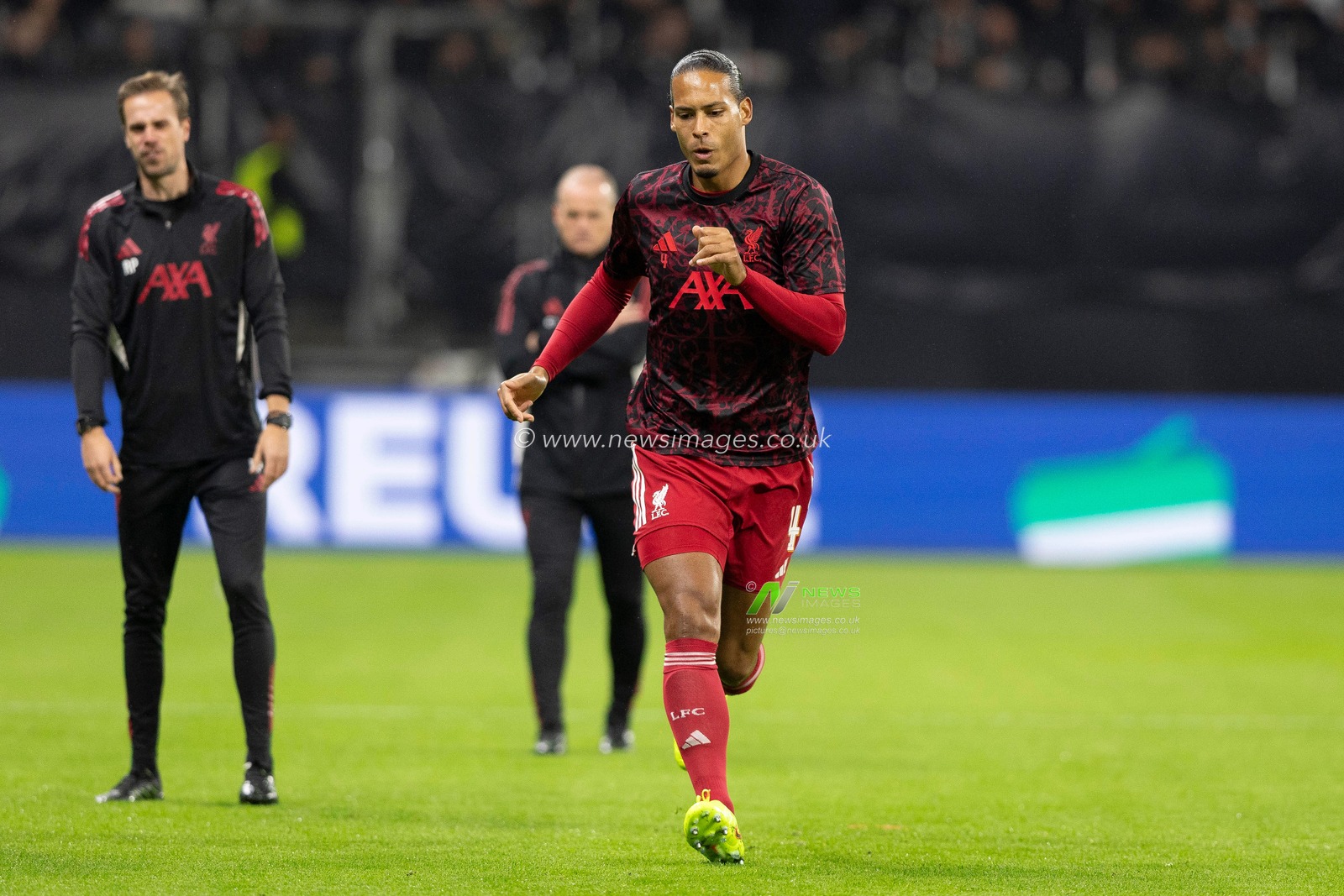 Cody Gakpo of Liverpool Virgil van Dijk of Liverpool before the UEFA Champions League Matchday 3 of 8 Eintracht Frankfurt vs Liverpool at Deutsche Bank Park, Frankfurt, Germany, 22nd October 2025

(Photo by Ian Stephen/News Images)