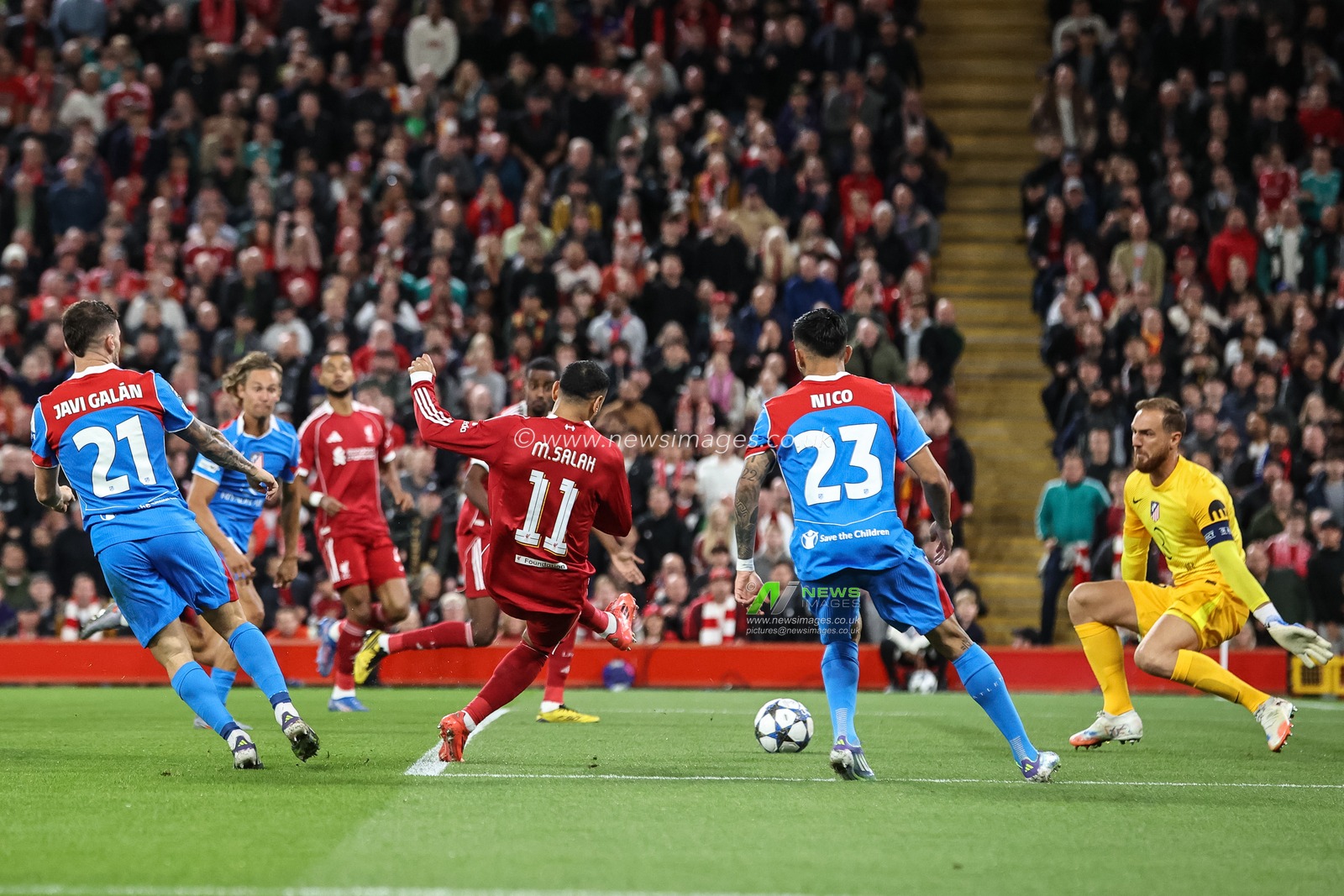 Mohamed Salah of Liverpool scores to make it 2-0 during the UEFA Champions League, League Stage Liverpool vs Atletico Madrid at Anfield, Liverpool, United Kingdom, 17th September 2025

(Photo by Alfie Cosgrove/News Images)