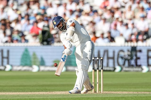 Akash Deep of India hits a six (6) during the 3rd Rothesay Test Match Day 3 England v India at Lords, London, United Kingdom, 12th July 2025

(Photo by Mark Cosgrove/News Images)