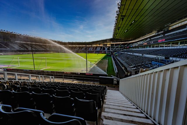 A general view of the pitch and stands during the Sky Bet Championship match Derby County vs Stoke City at Pride Park Stadium, Derby, United Kingdom on 06 April 2026

(Photo by Maynard Manyowa/News Images)