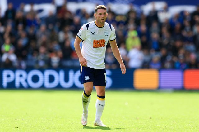 Jordan Thompson of Preston North End during the Sky Bet Championship match Preston North End vs Blackburn Rovers at Deepdale, Preston, United Kingdom on 05 September 2026

(Photo by Jorge Horsted/News Images)