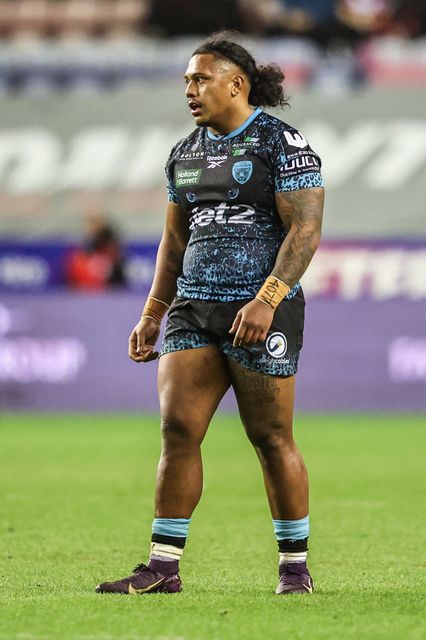 Tesi Niu of Leigh Leopards during the Betfred Super League Semi Final 1 match Wigan Warriors vs Leigh Leopards at The Brick Community Stadium, Wigan, United Kingdom, 3rd October 2025

(Photo by Alfie Cosgrove/News Images)