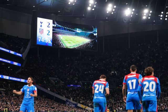 Tottenham Hotspur scoreboard after Atletico Madrid make it 2-2 during the UEFA Champions League match Tottenham Hotspur vs Atletico Madrid at Tottenham Hotspur Stadium, London, United Kingdom on 18 March 2026

(Photo by Harvey Murphy/News Images)