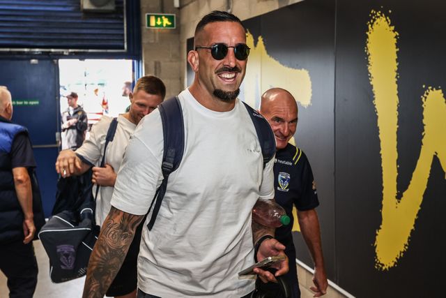 Paul Vaughan of Warrington Wolves arrives during the Betfred Super League round 21 match Warrington Wolves vs Wigan Warriors at Halliwell Jones Stadium, Warrington, United Kingdom, 8th August 2025

(Photo by Alfie Cosgrove/News Images)