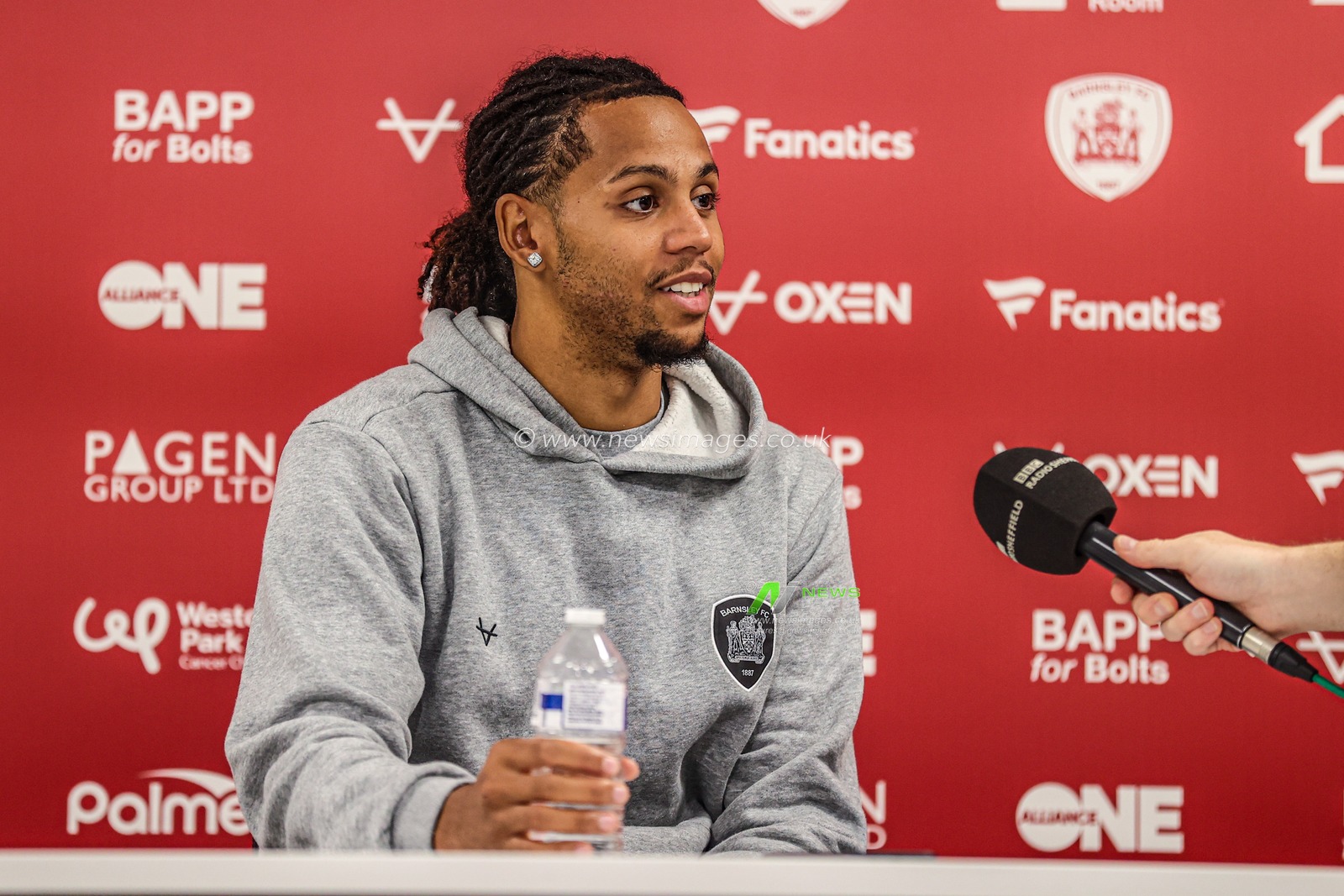 Amani Richards of Barnsley speaks in the post match press conference during the Sky Bet League One match Barnsley vs Blackpool at Oakwell, Barnsley, United Kingdom on 02 September 2026

(Photo by Alfie Cosgrove/News Images)