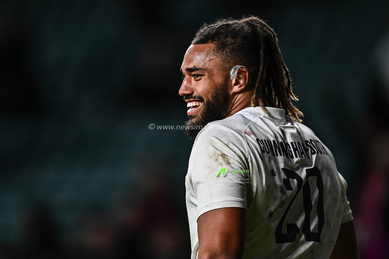Chandler Cunningham-South of England is all smiles at the end of the 2024 Guinness 6 Nations match England vs Wales at Twickenham Stadium, Twickenham, United Kingdom, 10th February 2024

(Photo by Craig Thomas/News Images)