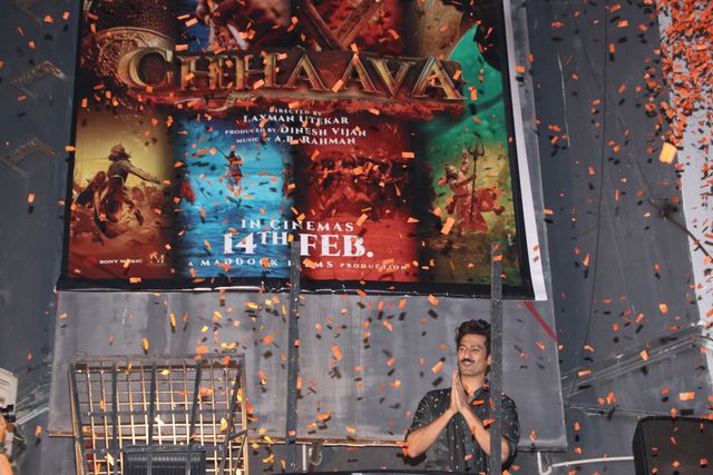 Bollywood actor Vicky Kaushal promoted his upcoming film Chhaava. Vicky played Maratha king Chatrapati Sambhaji Maharaj in the film, which is directed by Laxman Utekar and is slated for a February 14 release in Kolkata on February 7, 2025. Pictures by Debajyoti Chakraborty.(Photo: Debajyoti Chakraborty/News Images)
