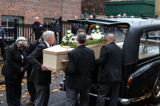 Harold Dennis â€œDickieâ€ Bird OBE coffin is placed into the hearse during the Funeral of Harold Dennis â€œDickieâ€ Bird OBE at St Mary's Church, Barnsley, United Kingdom, 19th October 2025

(Photo by Mark Cosgrove/News Images)