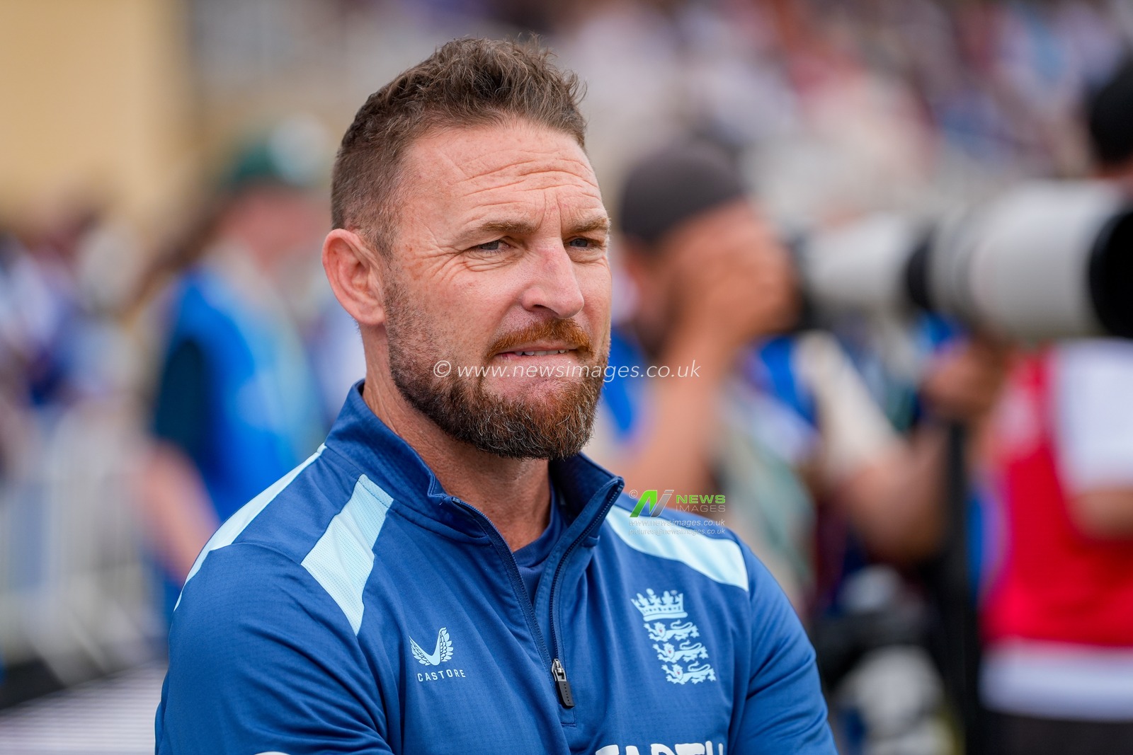 Brendon McCullum head coach of England during the post match presentations during the 3rd Rothesay Test Match Day 5 match England vs New Zealand at Trent Bridge, Nottingham, United Kingdom on 29 June 2026

(Photo by Maynard Manyowa/News Images)