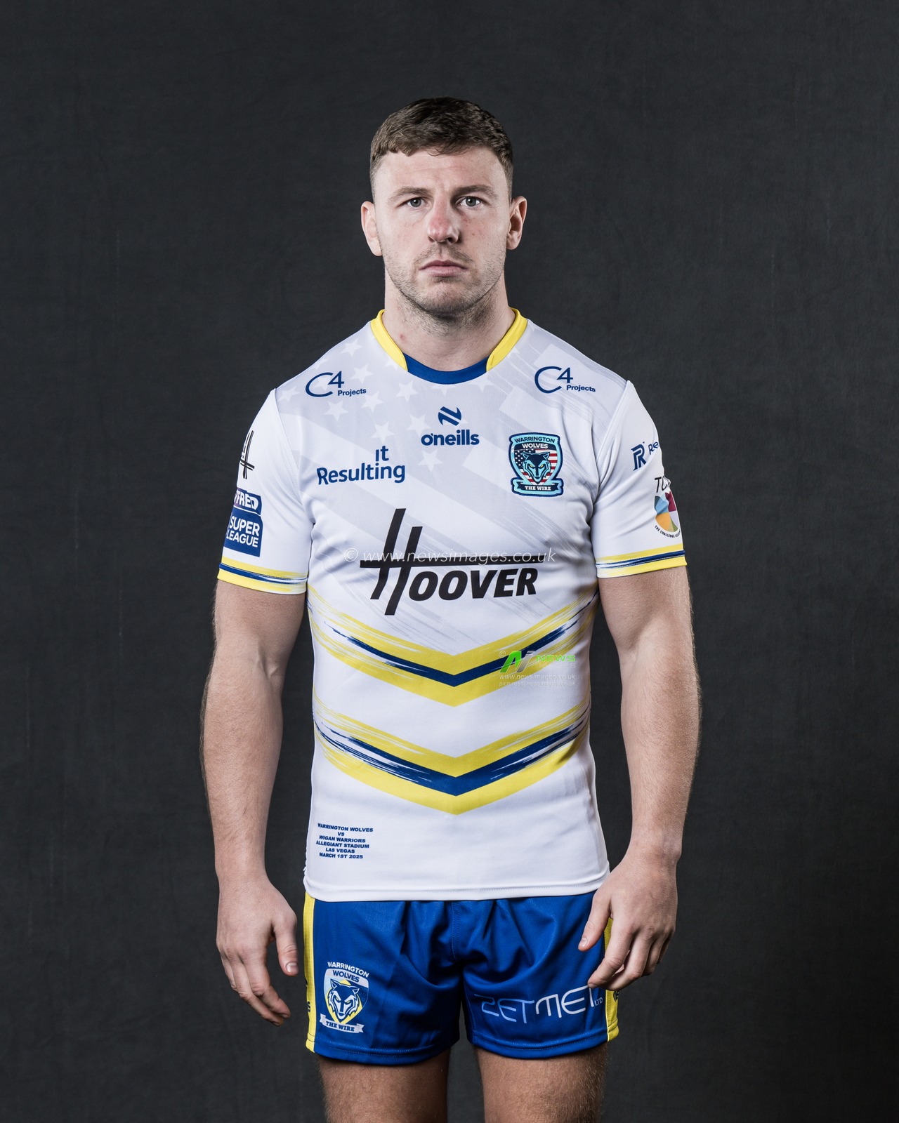 George Williams in the Las Vegas kit during the Warrington Wolves Team media day at Warrington wolves training centre, Warrington, United Kingdom, 16th January 2025

(Photo by Craig Thomas/News Images)