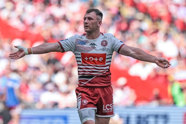 Harry Smith of Wigan Warriors reacts during the Betfred Challenge Cup Final match Wigan Warriors vs Hull KR at Wembley Stadium, London, United Kingdom on 30 May 2026

(Photo by Mark Cosgrove/News Images)