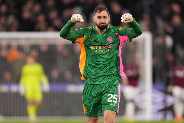 Manchester City goalkeeper Gianluigi Donnarumma during the Premier League match West Ham United vs Manchester City at London Stadium, London, United Kingdom on 14 March 2026

(Photo by Harvey Murphy/News Images)