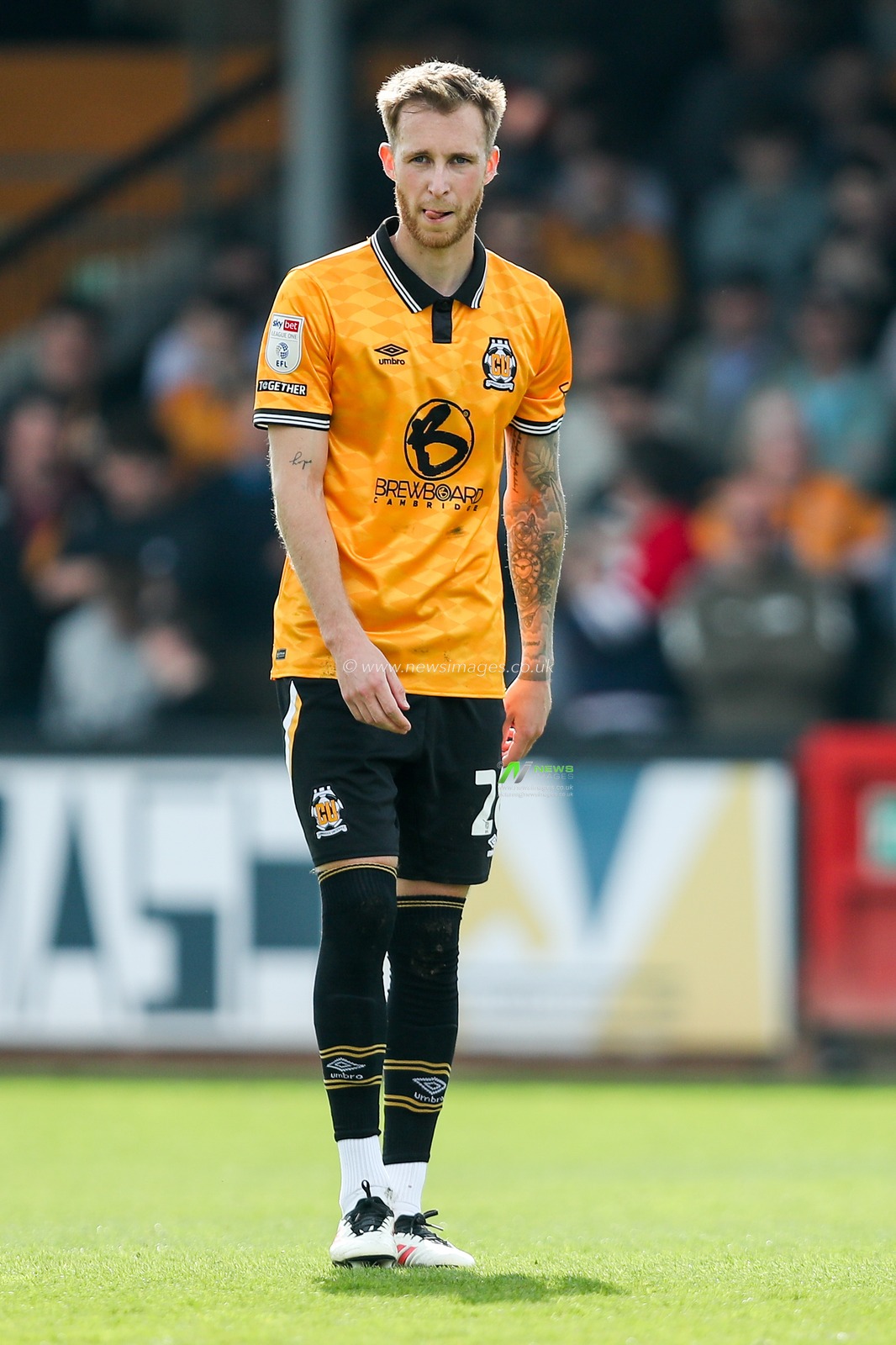 Ben Stevens of Cambridge United looks on during the Sky Bet League 1 match Cambridge United vs Charlton Athletic at Cledara Abbey Stadium, Cambridge, United Kingdom, 12th April 2025

(Photo by Izzy Poles/News Images)