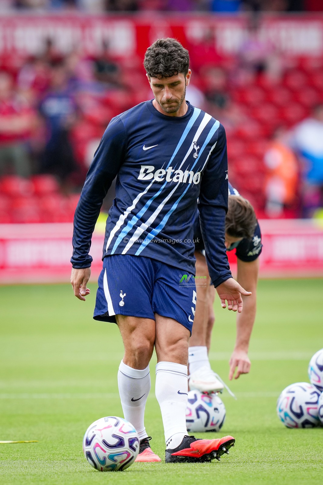 Marcos Senesi of Tottenham Hotspur in the pregame warmup session  during the Premier League match Nottingham Forest vs Tottenham Hotspur at City Ground, Nottingham, United Kingdom on 05 September 2026

(Photo by Maynard Manyowa/News Images)