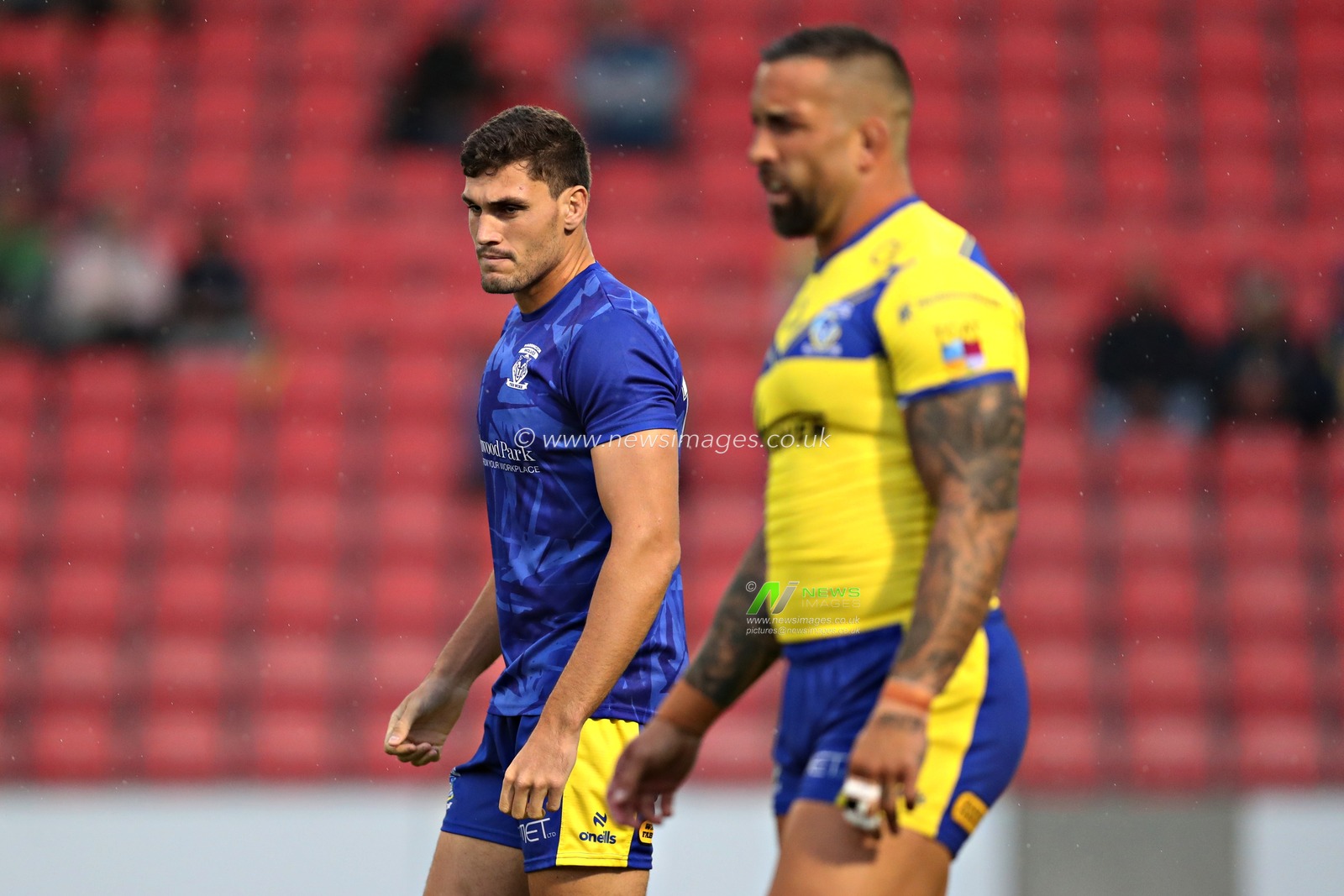 Sam Stone of Warrington Wolves before the Betfred Super League round 17 match Salford Red Devils vs Warrington Wolves at Salford Community Stadium, Eccles, United Kingdom, 4th July 2025(Photo by Sam Eaden/News Images)