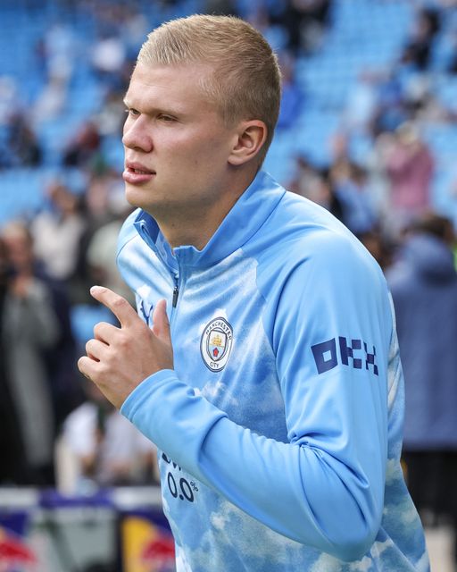 Erling Haaland of Manchester City in the pregame warmup session during the Premier League match Manchester City vs Coventry City at Etihad Stadium, Manchester, United Kingdom on 05 September 2026

(Photo by Mark Cosgrove/News Images)