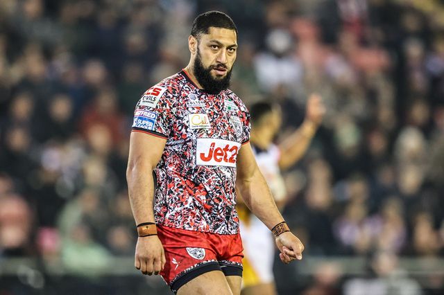 Isaac Liu of Leigh Leopards during the Betfred Super League match Leigh Leopards vs Catalans Dragons at Leigh Sports Village, Leigh, United Kingdom on 06 March 2026

(Photo by Alfie Cosgrove/News Images)