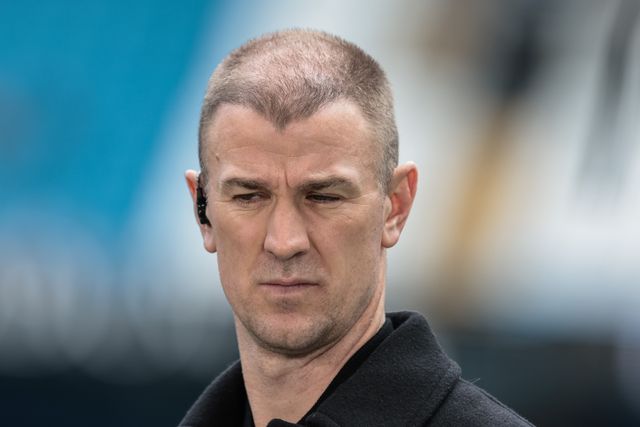 Joe Hart is on the TNT Sports broadcast desk during the Emirates FA Cup Quarter-Final match Manchester City vs Liverpool at Etihad Stadium, Manchester, United Kingdom on 04 April 2026

(Photo by Mark Cosgrove/News Images)