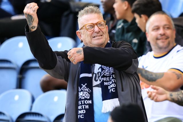 Preston North End fan celebrates team winning during the Sky Bet Championship match Preston North End vs Blackburn Rovers at Deepdale, Preston, United Kingdom on 05 September 2026

(Photo by Jorge Horsted/News Images)
