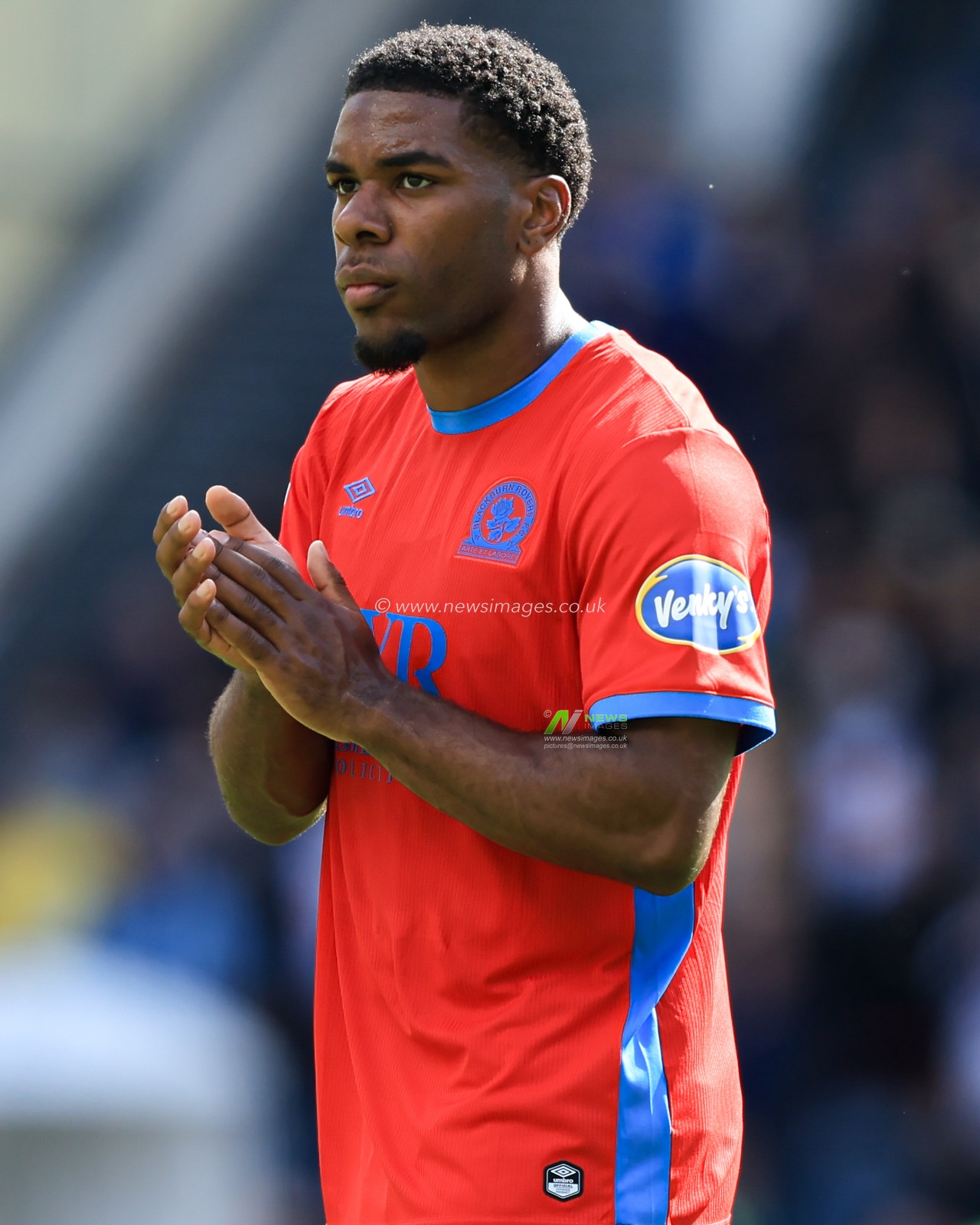 Jayden Fevrier of Blackburn Rovers claps fans at full time the Sky Bet Championship match Preston North End vs Blackburn Rovers at Deepdale, Preston, United Kingdom on 05 September 2026

(Photo by Jorge Horsted/News Images)