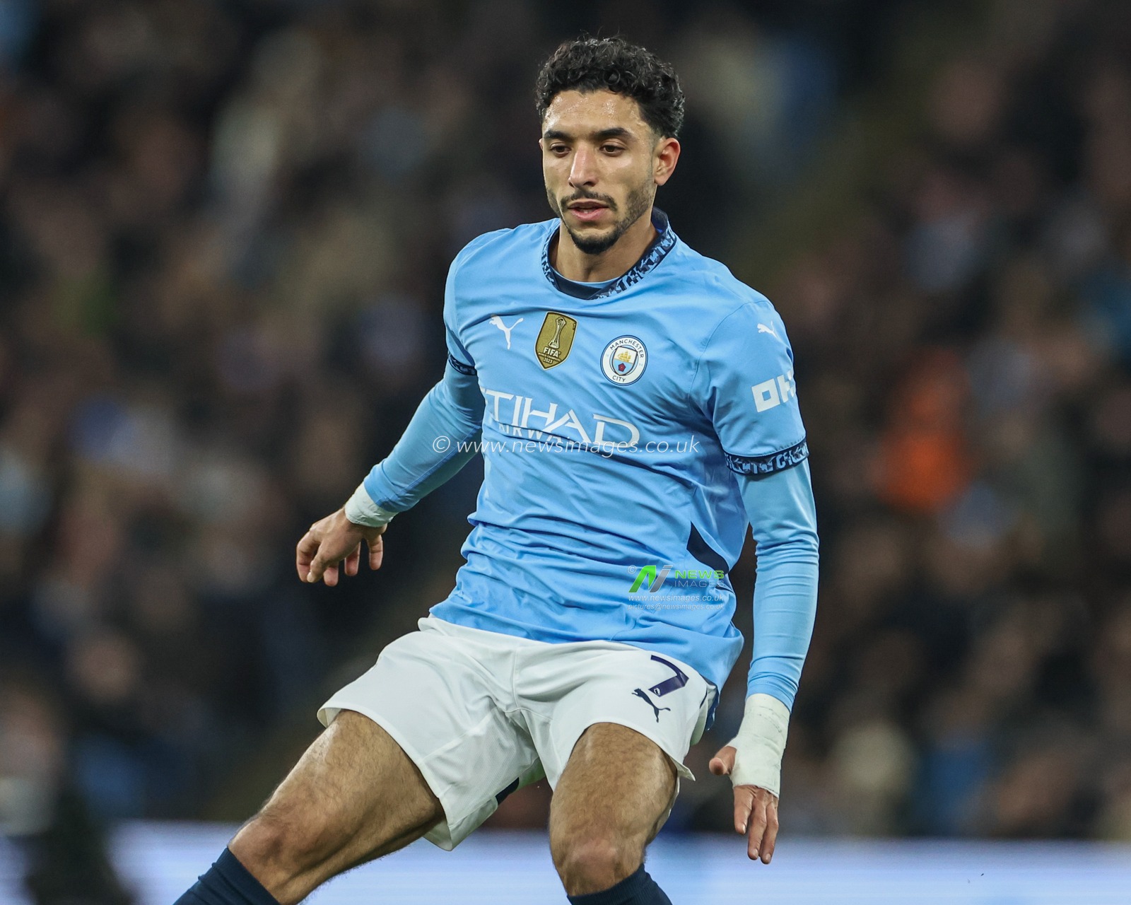 Omar Marmoush of Manchester City during the Premier League match Manchester City vs Chelsea at Etihad Stadium, Manchester, United Kingdom, 25th January 2025

(Photo by Mark Cosgrove/News Images)