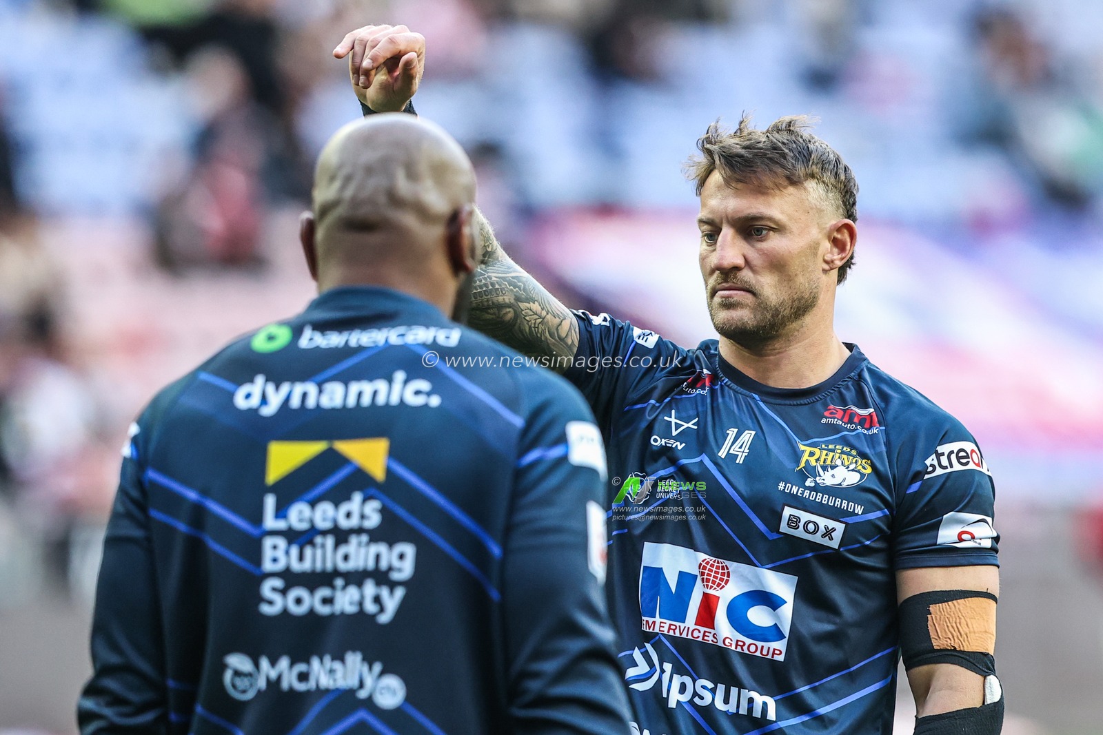 Chris Hankinson of Leeds Rhinos in the pre-game warm up during the Betfred Super League round 11 match Wigan Warriors vs Leeds Rhinos at The Brick Community Stadium, Wigan, United Kingdom on 15 May 2026

(Photo by Alfie Cosgrove/News Images)