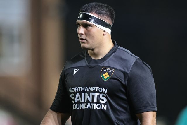 Danilo Fischetti of Northampton Saints in the pre-game warm up the Gallagher Premiership match Newcastle Red Bulls vs Northampton Saints at Kingston Park, Newcastle, United Kingdom, 17th October 2025

(Photo by Mark Cosgrove/News Images)