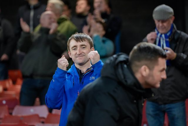 Blackburn fans celebrates Ryoya Morishita of Blackburn Rovers scoring to make it  0-3 goal to make it  during the Sky Bet Championship match Sheffield United vs Blackburn Rovers at Bramall Lane, Sheffield, United Kingdom on 22 April 2026

(Photo by Maynard Manyowa/News Images)