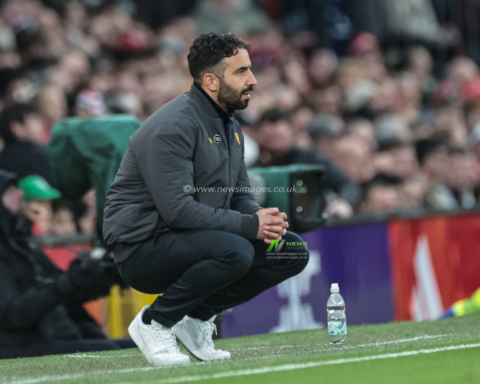 Ruben Amorim manager of Manchester United crouches as he looks on during the Premier League match Manchester United vs Brighton and Hove Albion at Old Trafford, Manchester, United Kingdom, 25th October 2025

(Photo by Mark Cosgrove/News Images)