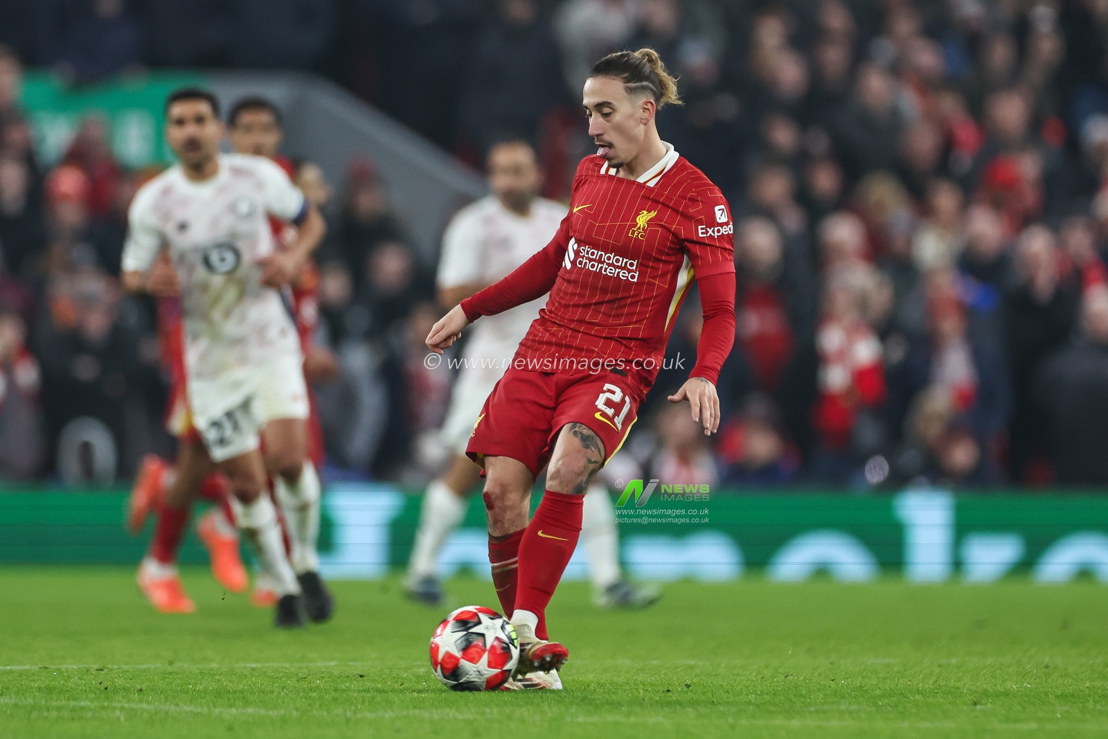 Kostas Tsimikas of Liverpool passes the ball during the UEFA Champions League - League Stage Liverpool v Lille at Anfield, Liverpool, United Kingdom, 21st January 2025

(Photo by Mark Cosgrove/News Images)