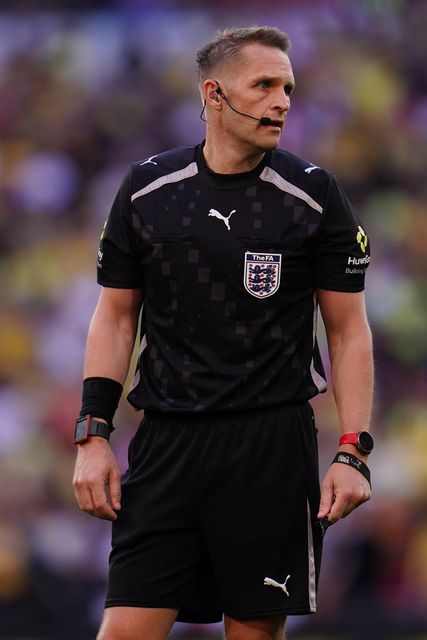 Referee Craig Pawson during the Emirates FA Cup Semi-Final match Manchester City vs Southampton at Wembley Stadium, London, United Kingdom on 25 April 2026

(Photo by Harvey Murphy/News Images)