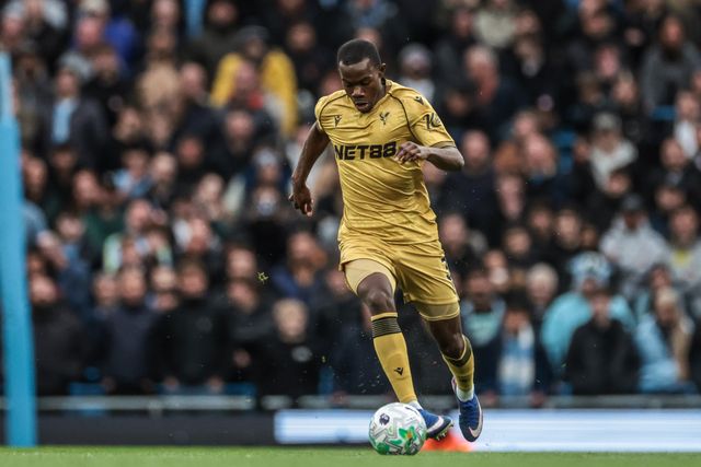 Tyrick Mitchell of Crystal Palace breaks with the ball during the Premier League match Manchester City vs Crystal Palace at Etihad Stadium, Manchester, United Kingdom on 13 May 2026

(Photo by Mark Cosgrove/News Images)