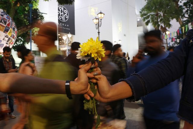 People visit a venue of the 30th Kolkata International Film Festival in Kolkata, India, on December 7, 2024.Pictures by Debajyoti Chakraborty.(Photo: Debajyoti Chakraborty/News Images)