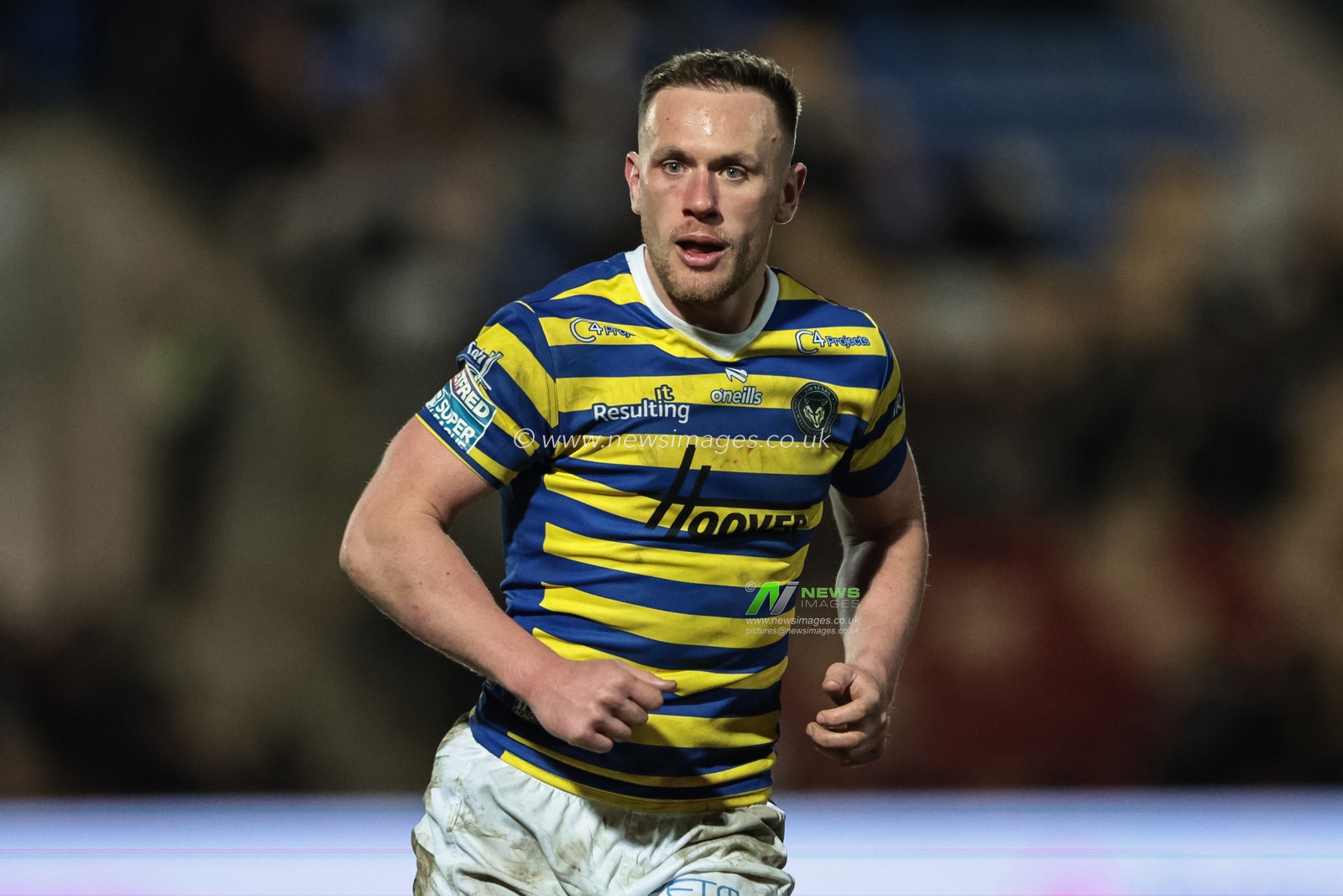 Ben Currie of Warrington Wolves in action during the Betfred Super League Round 4 match York Knights vs Warrington Wolves at LNER Community Stadium, York, United Kingdom on 06 March 2026

(Photo by Mark Cosgrove/News Images)