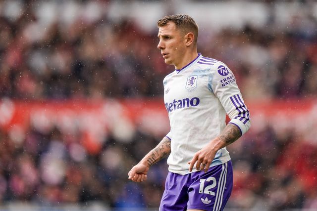 Lucas Digne of Aston Villa during the Premier League match Nottingham Forest vs Aston Villa at City Ground, Nottingham, United Kingdom on 12 April 2026

(Photo by Maynard Manyowa/News Images)