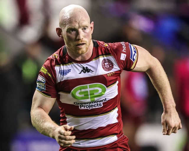 Liam Farrell of Wigan Warriors during the Betfred Super League round 27 match Wigan Warriors vs Leeds Rhinos at The Brick Community Stadium, Wigan, United Kingdom, 19th September 2025

(Photo by Alfie Cosgrove/News Images)