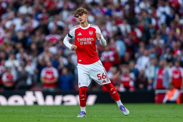 Max Robert Dowman of Arsenal makes his debut during the Premier League match Arsenal vs Leeds United at Emirates Stadium, London, United Kingdom, 23rd August 2025

(Photo by Izzy Poles/News Images)