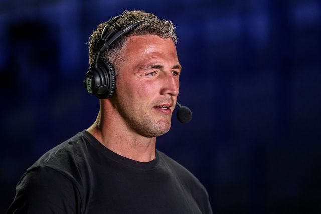 Sam Burgess manager of Warrington is interviewed by Sky Sports Rugby League during the Betfred Super League round 13 match Warrington Wolves vs Hull FC at The Halliwell Jones Stadium, Warrington, United Kingdom on 05 June 2026

(Photo by Alfie Cosgrove/News Images)