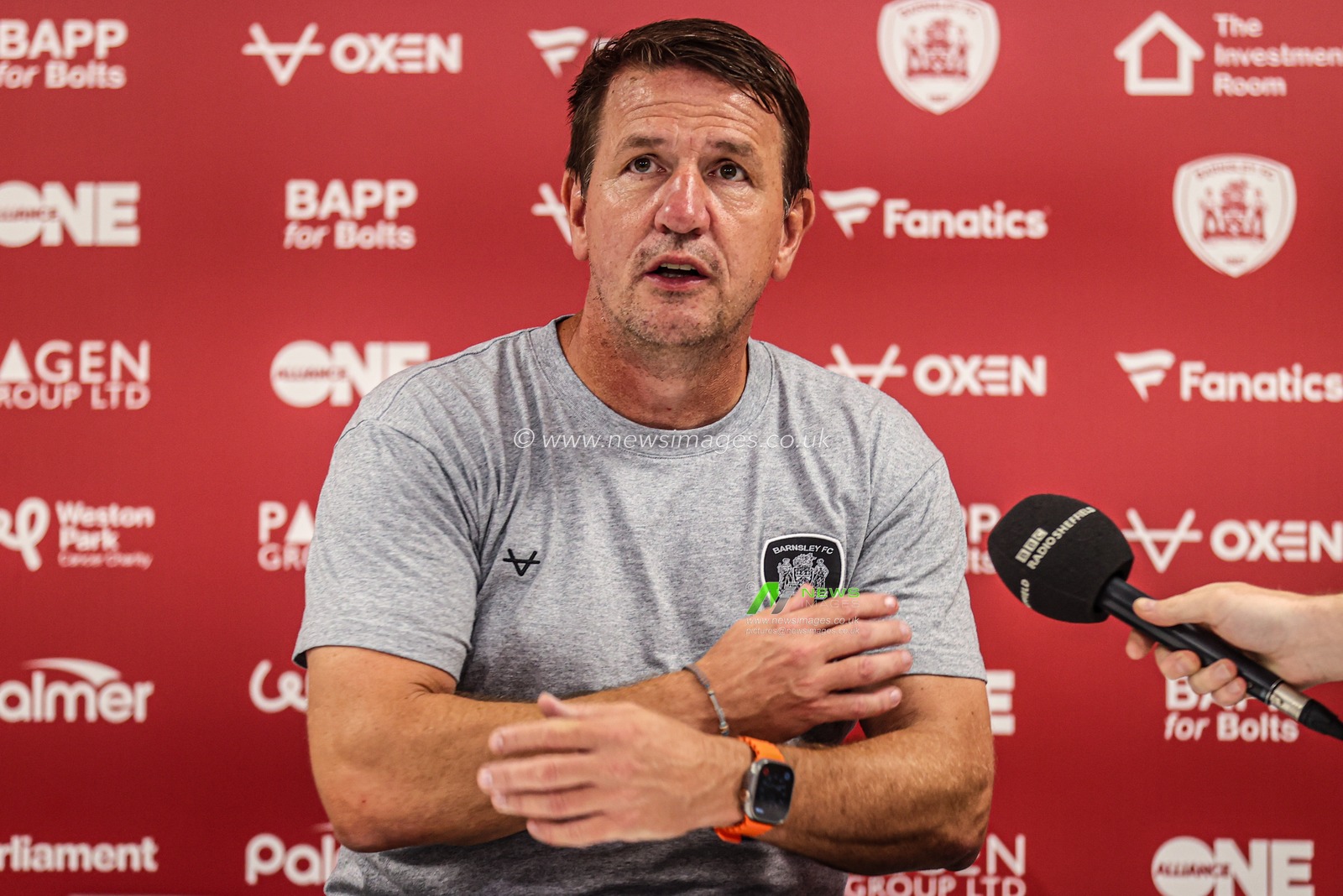 Daniel Stendel manager of Barnsley speaks in the post match press conference during the Sky Bet League One match Barnsley vs Blackpool at Oakwell, Barnsley, United Kingdom on 02 September 2026

(Photo by Alfie Cosgrove/News Images)