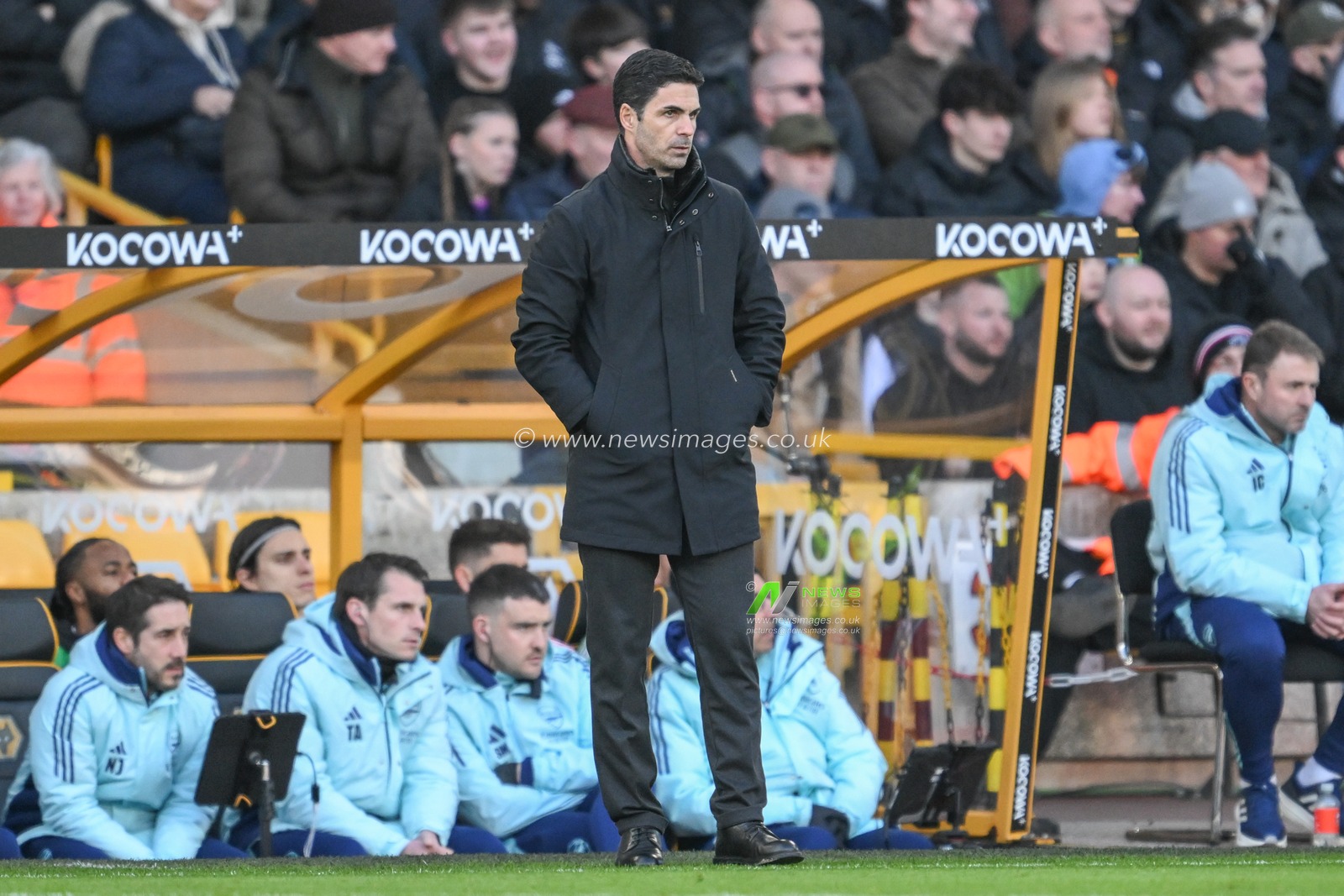 Mikel Arteta Manager of Arsenal looks on during the Premier League match Wolverhampton Wanderers vs Arsenal at Molineux, Wolverhampton, United Kingdom, 25th January 2025

(Photo by Craig Thomas/News Images)