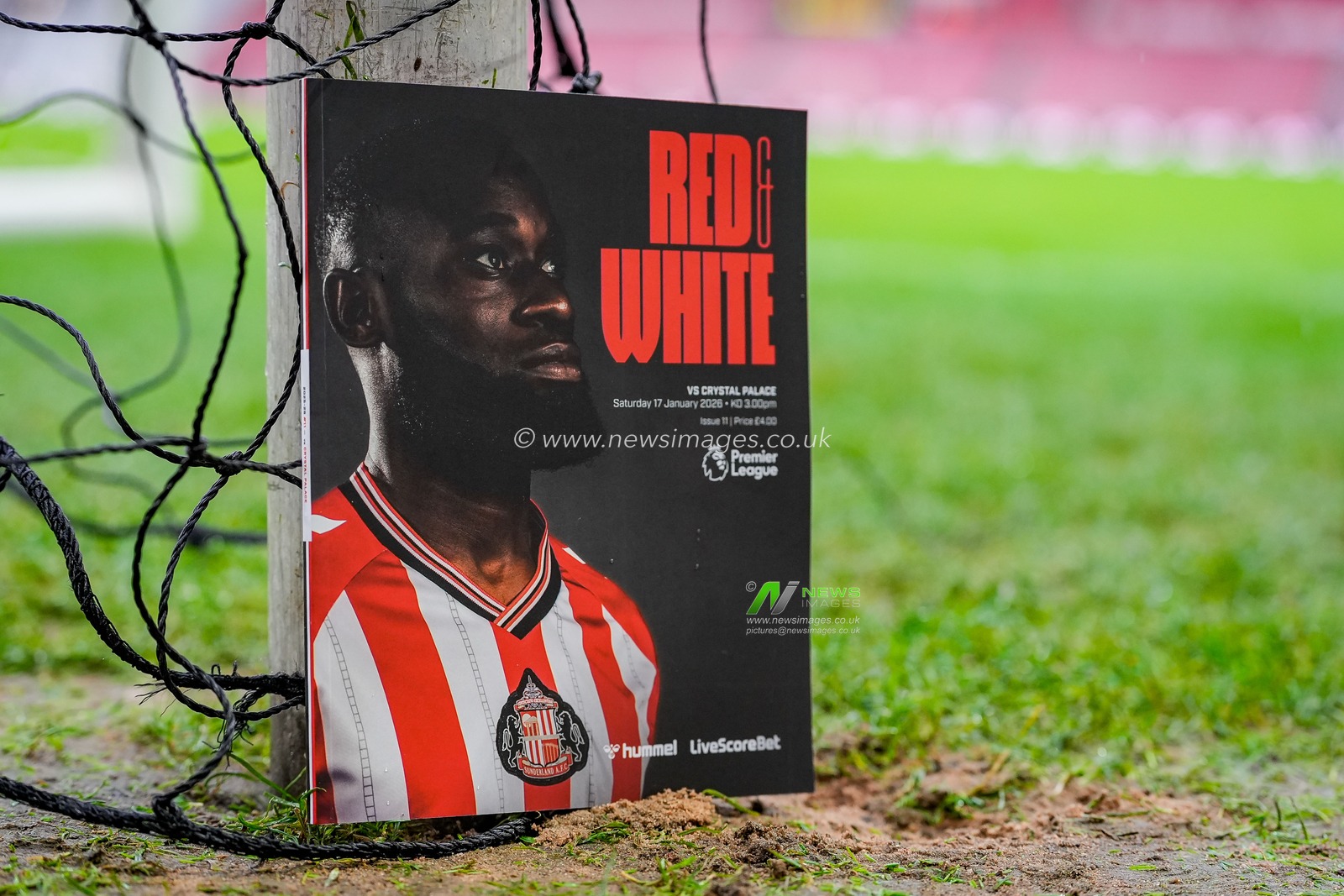 Lutsharel Geertruida of Sunderland in the match day program during the Premier League match Sunderland vs Crystal Palace at Stadium Of Light, Sunderland, United Kingdom, 17th January 2026

(Photo by Maynard Manyowa/News Images)