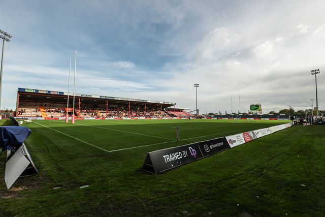 A general view of Sewell Group Craven Park ahead of the Betfred Super League Semi Final 2 match Hull KR vs St Helens at Sewell Group Craven Park, Kingston upon Hull, United Kingdom, 3rd October 2025

(Photo by Alfie Cosgrove/News Images)