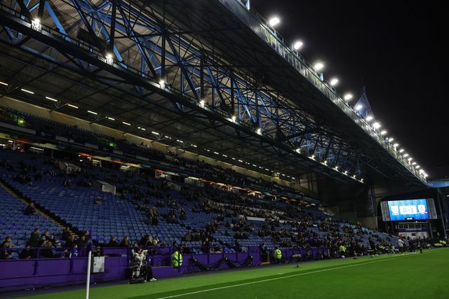 The home stands are empty as fans protest against Sheffield Wednesday owner Dejphon Chansiri during the Sky Bet Championship match Sheffield Wednesday vs Middlesbrough at Hillsborough, Sheffield, United Kingdom, 22nd October 2025

(Photo by Mark Cosgrove/News Images)
