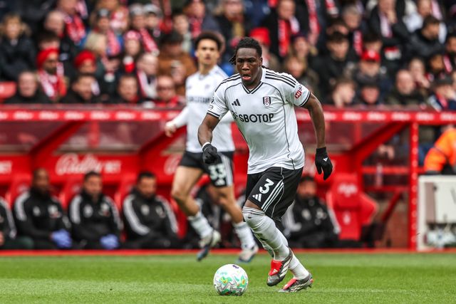 Calvin Bassey of Fulham breaks with the ball during the Premier League match Nottingham Forest vs Fulham at City Ground, Nottingham, United Kingdom on 15 March 2026

(Photo by Alfie Cosgrove/News Images)
