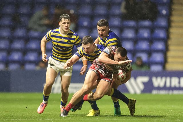 George Williams of Warrington Wolves in action during the Pre Season match Warrington Wolves vs Leigh Leopards at Halliwell Jones Stadium, Warrington, United Kingdom, 30th January 2026

(Photo by Mark Cosgrove/News Images)