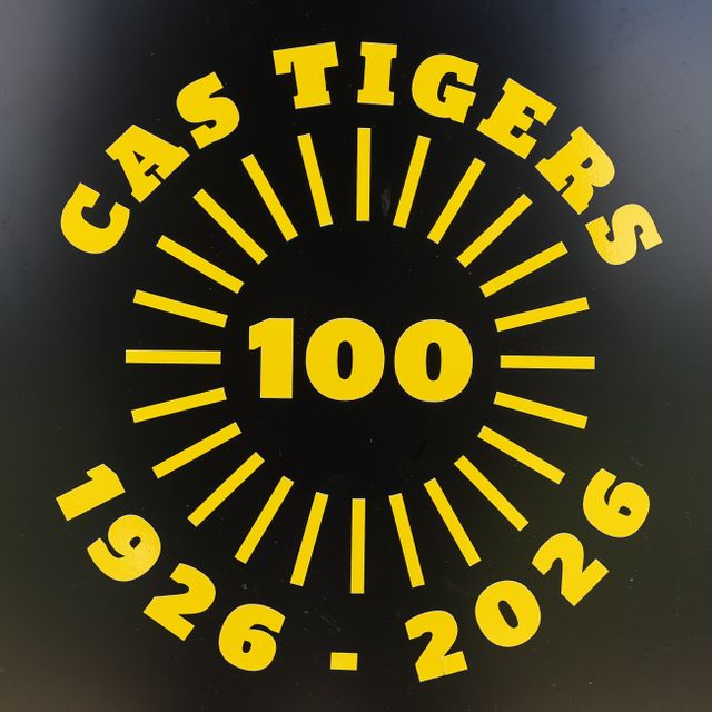 100 years of Castleford Tigers 1926-2026 logo on the side of the dugout during the Betfred Super League round 12 match Castleford Tigers vs St Helens at OneBore Stadium, Castleford, Untied Kingdom on 23 May 2026

(Photo by Mark Cosgrove/News Images)