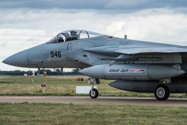 The Japan Air Self-Defense Force McDonnell Douglas F-15â€™s lands as JASDF successfully competes the first fighter aircraft deployment to Europe in its 71-year history, as they join the United Kingdomâ€™s Royal Air Force as they arrive at RAF Coningsby as part of the "Atlantic Eagles" mission. This landmark achievement strengthens defence cooperation between the United Kingdom and Japan whilst demonstrating the interconnected nature of global security at RAF Coningsby, Coningsby, United Kingdom, 22nd September 2025

(Photo by Kurt Fairhurst/News Images)
